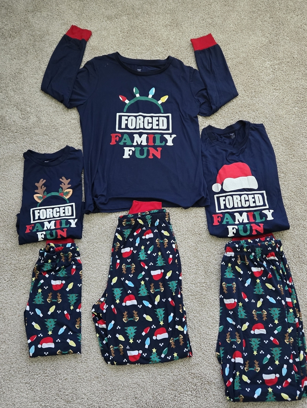 Family Matching Christmas Pajama Set – 3 Pieces (Men Women Kids)